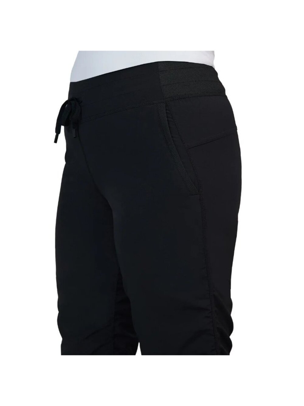 NWOT Kirkland Signature Women's M Active Pants Black Ruched Polyester  P0794 - Picture 3 of 14